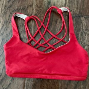 Red Lululemon sports bra